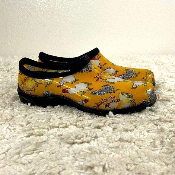 Sloggers Shoes Sloggersyellow With Chickens Garden Shoes Clogs
